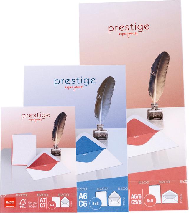 Produktbild Elco Doppelkarten mit Briefumschläge Prestige (C7, A7, 7 x)