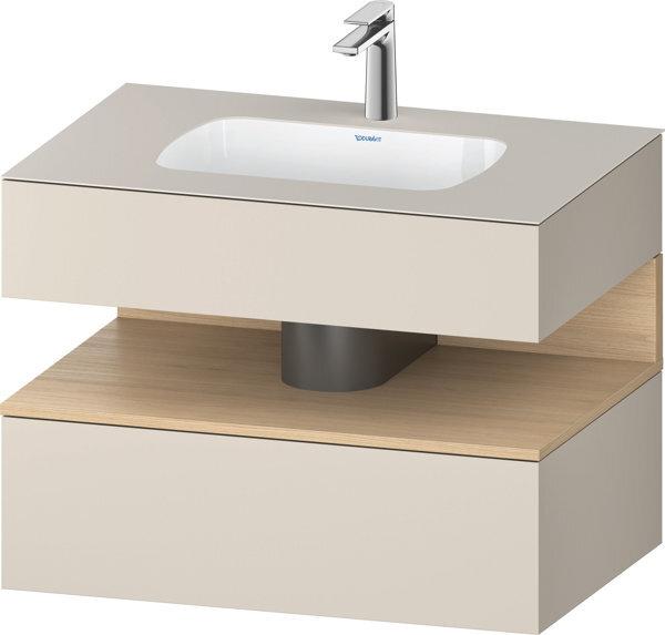 Duravit Qatego Einbauwaschtisch mit Konsolenwaschtischunterbau, 800x550x600mm, Nische Eiche Natur