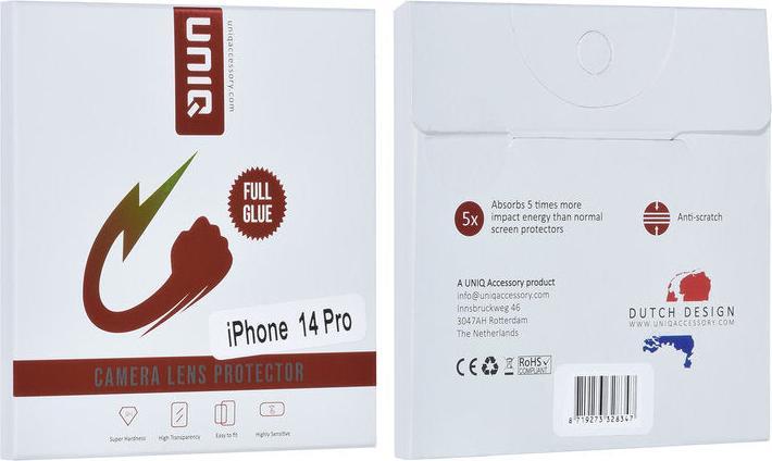 Produktbild UNIQ Accessory Kameraschutz iPhone 14 Pro - Panzerglas 9H Kameraobjektiv (1 Stück, Apple iPhone 14 Pro)