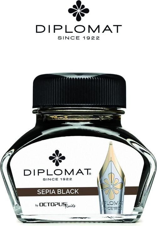 Produktbild Diplomat Tintenglas Sepia Schwarz 30ml (Nachfülleinheit, Schwarz)