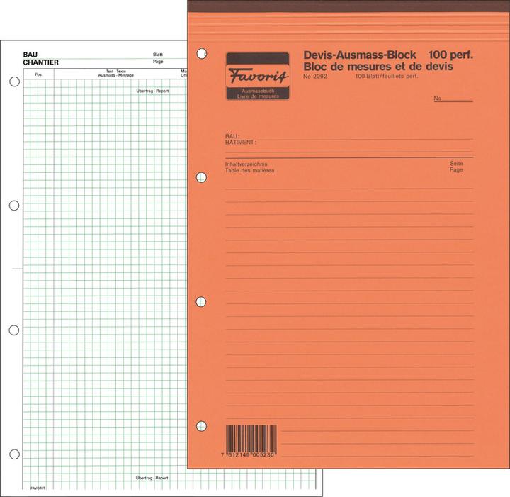 Produktbild Favorit Durchschreibeblock Devis-Ausmassblock (100 x)