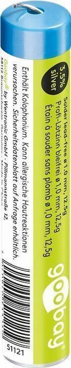 Image du produit Goobay Étain de soudure professionnel sans plomb, ø 1,0 mm, 12,5 g (Souder)