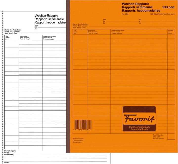 Image du produit Favorit Rapports hebdomadaires (2 x)
