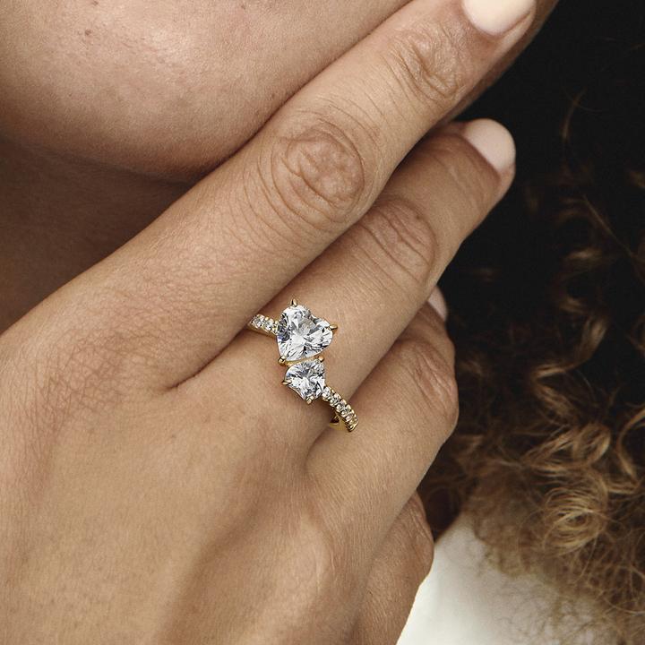 Actual product image Pandora Double heart (56, 585/14 K Gold)