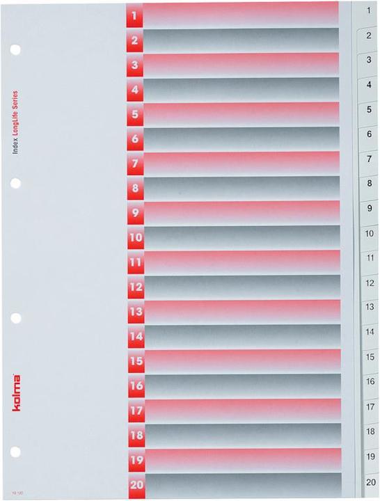 Produktbild Kolma Register LongLife Vollformat weiss, mit Indexblatt