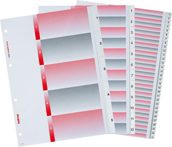 Produktbild Kolma Register LongLife Vollformat weiss, mit Indexblatt