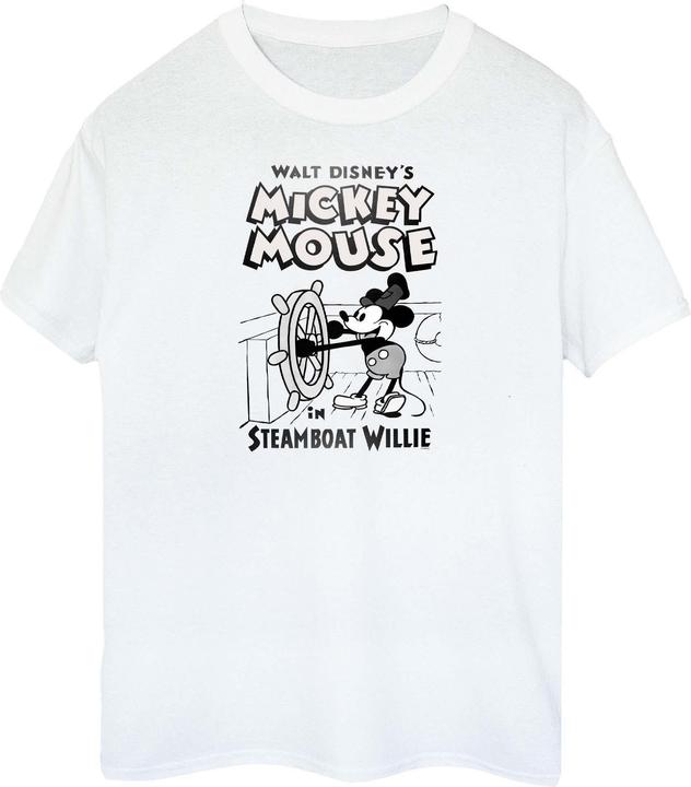 Actual product image Disney Womens/Ladies Mickey Mouse Steamboat Willie Cotton Boyfriend T-Shirt (S)