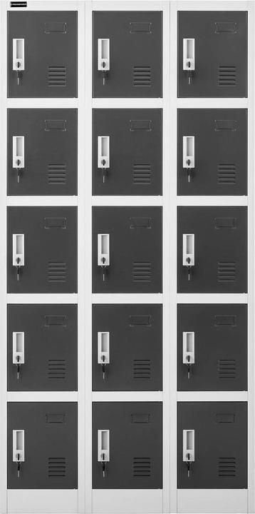 Produktbild Fromm & Starck Metallschrank Schliessfachschrank Metallspind Spindschrank abschliessbar 15 Fächer (45 x 90 cm)