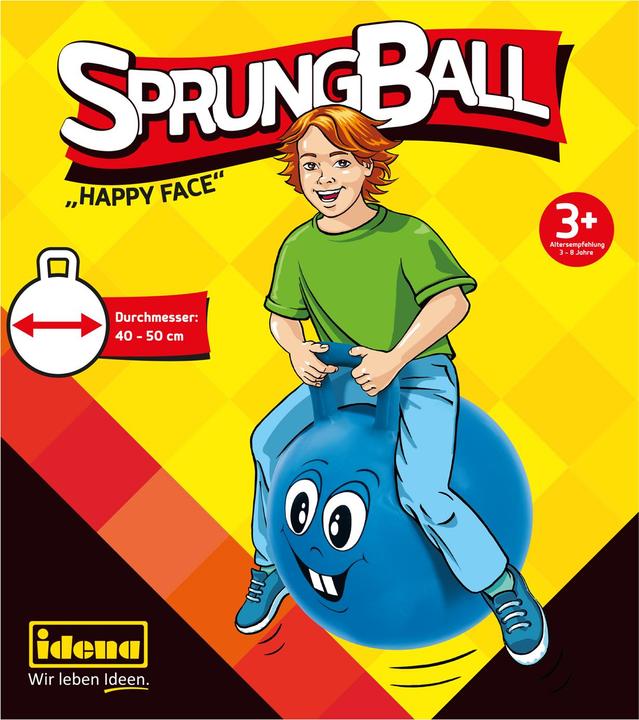 Actual product image Idena Bouncy ball blue Happy Face, Ø 45-50cm