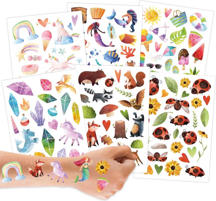 Papierdrachen Set di tatuaggi metallici 6 - Beach Vibes