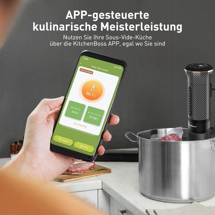 Produktbild KitchenBoss Sous Vide Garer Stick Wi-Fi mit App-Steuerung
