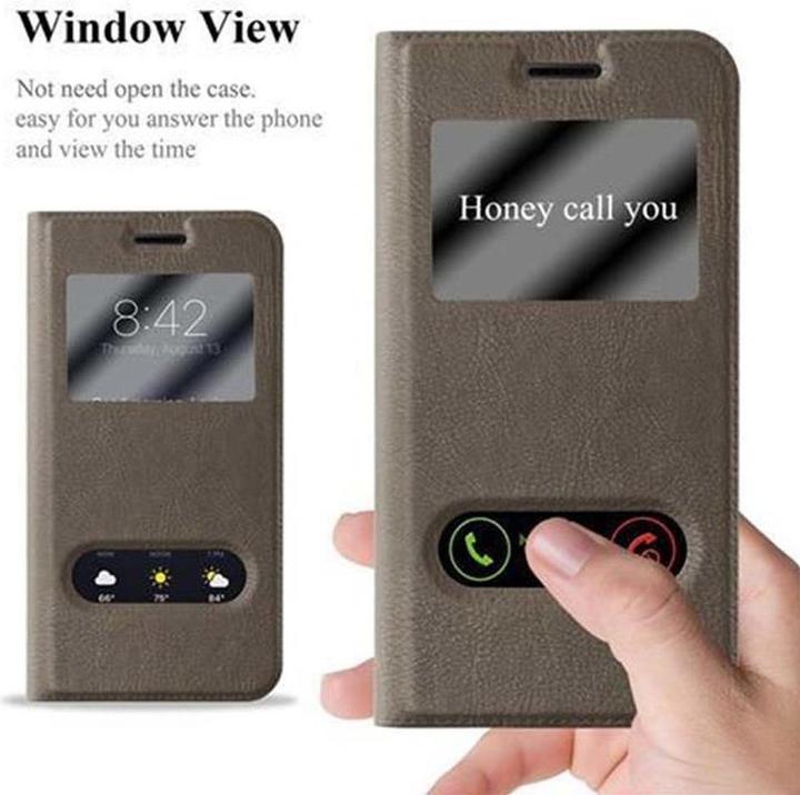 Actual product image Cadorabo Book with View double window cover (Samsung Galaxy J3 (2016))