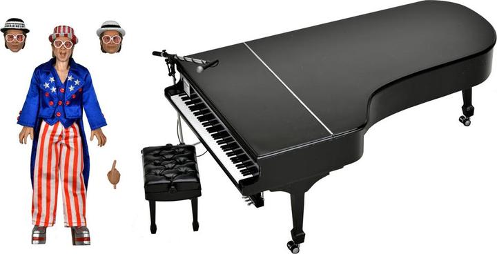 Immagine prodotto Neca Elton John: Live in '76 - Elton John con pianoforte Set di figure d'azione vestite da 8 pollici