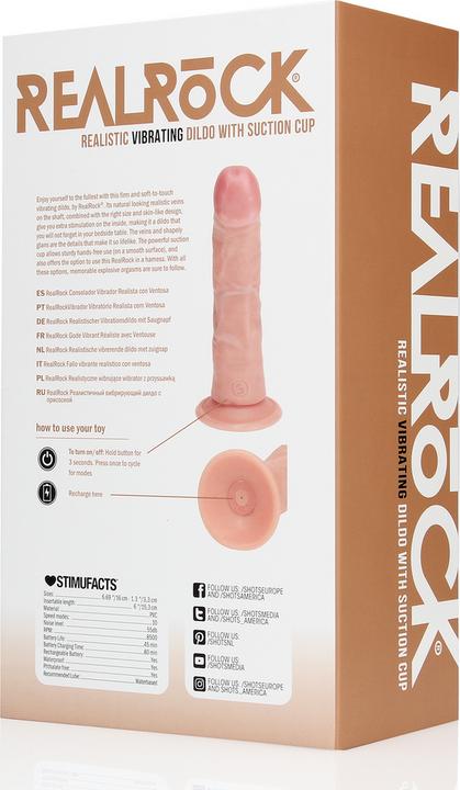 Actual product image RealRock Vibrating Regular Curved Cock - 6 / 15,5 cm - Flesh