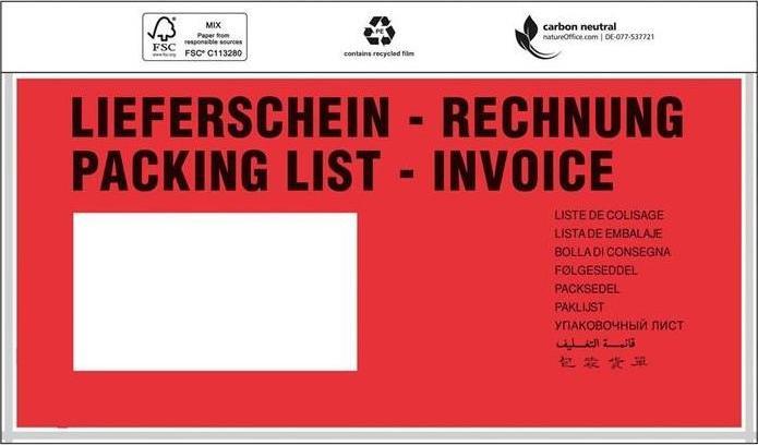 Produktbild Transpak Trans-pak Dokumententaschen länglich 240 x 118 mm DIN lang