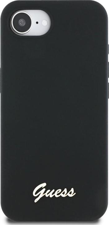 Actual product image Guess - Silicone Script Metal Logo (GUHMPSE4SMBSLK) - iPhone 16e - Black (Apple iPhone 16e)
