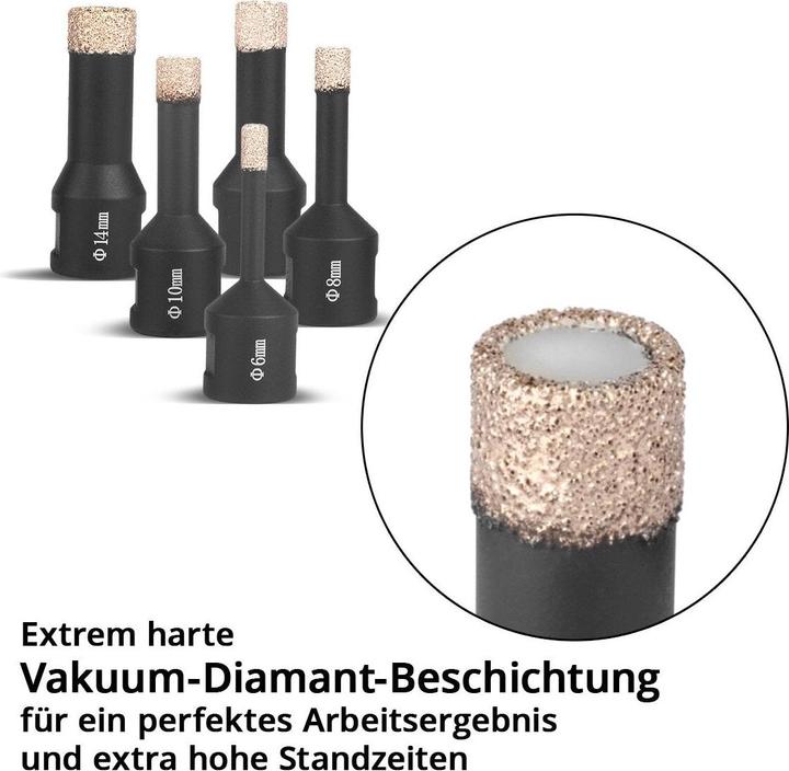 Immagine prodotto Stahlwerk Set di 5 punte diamantate 6-14 mm M14 per smerigliatrici angolari (6 - 14 mm)