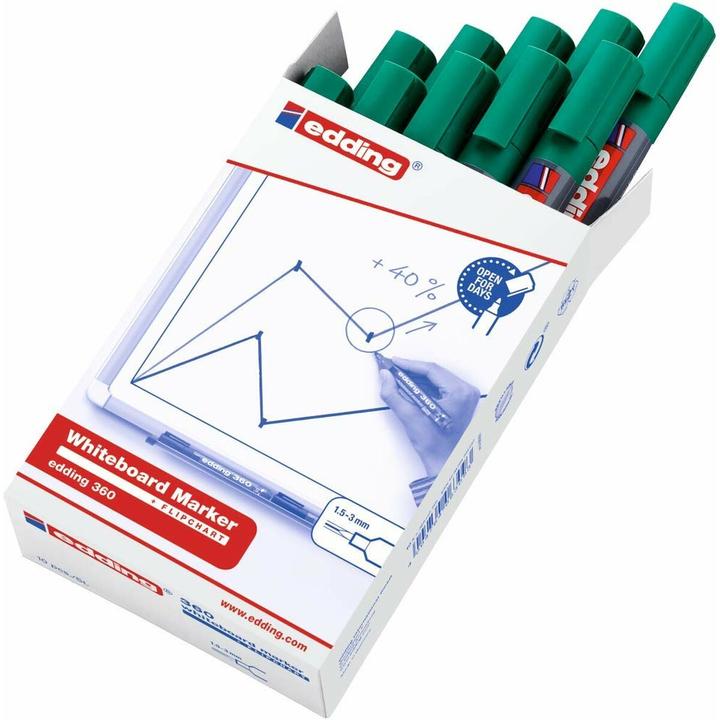Image du produit Edding Marqueurs pour tableaux blancs 360/363, jeu de 10 pièces (Vert, 3 mm, 10 x)