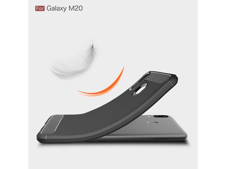 Actual product image Screenguard Samsung Galaxy M20 Cover Carbon Brushed Soft TPU (Samsung Galaxy M20)