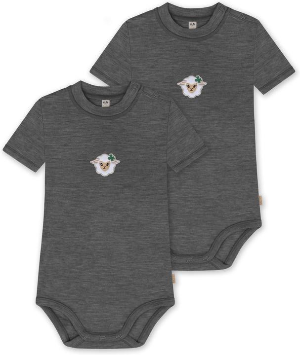 Actual product image Normani Set of 2 baby merino short-sleeved body "Tihoi" - 9313 (74)