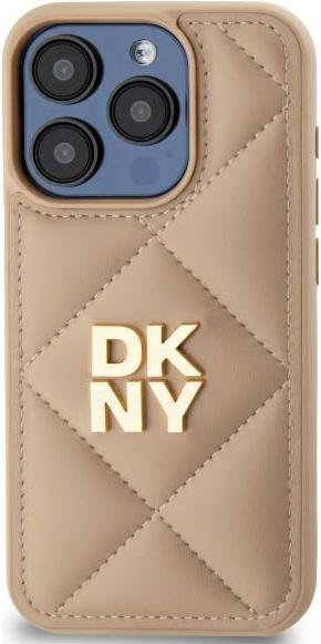 Actual product image DKNY DKHCP15XPQDSLE iPhone 15 Pro Max 6.7" beżowy/beige Quilted Stack Logo (Apple iPhone 15 Pro Max)