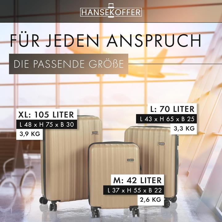 Actual product image Hansekoffer Hartschalenkoffer mit Teleskopgriff (70 l, L (90 - 115l))