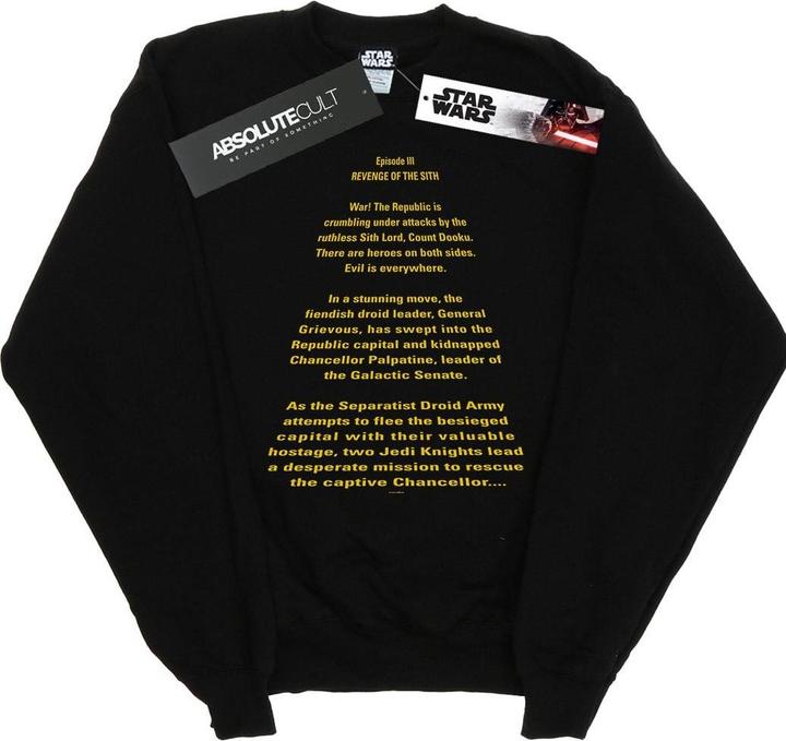 Actual product image Star Wars Mens Revenge Of The Sith Opening Crawl Sweatshirt (L)