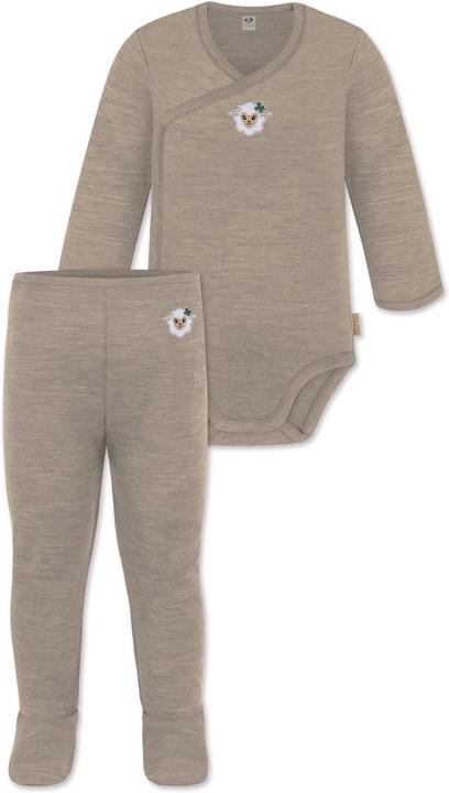 Produktbild Normani Baby Merino Wickelbody Langarm "Kaitaia" und Baby Merino Hose „Silverdale" - 9625 (86)