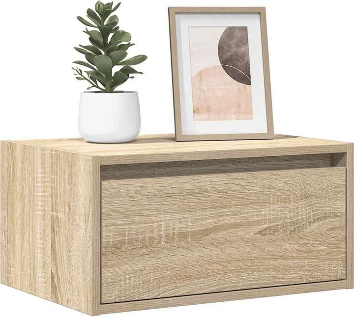 Immagine prodotto VidaXL Comodini a parete con luci LED 2 pezzi armadio in rovere Sonoma