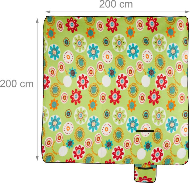 Actual product image Relaxdays Green Flower Picnic Blanket