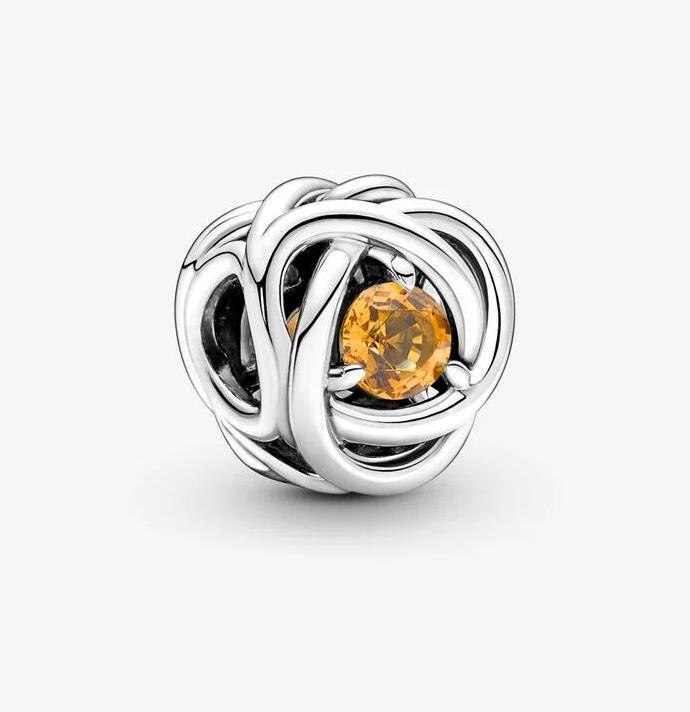 Immagine prodotto Pandora Pietra di nascita di novembre Honey Eternity Circle Charm (Argento 925, Con pietra/e)