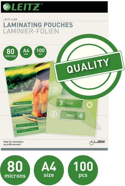 Produktbild Leitz Laminier-Folientasche (A4, 100 Stück, 80 µm)