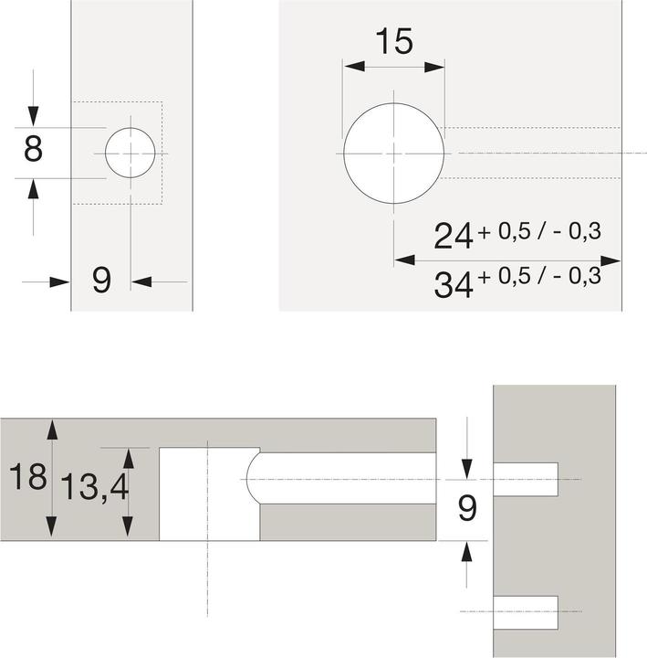 Image du produit Hettich Ferrement d'assemblage 15/18 a (Raccord de connexion, 200 pcs)