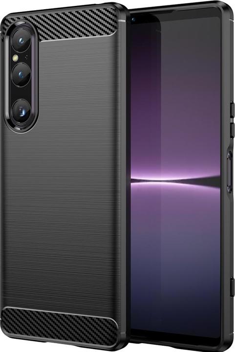 Screenguard Sony Xperia 1 V Cover Carbon Brushed Soft TPU (Sony Xperia 1 V)