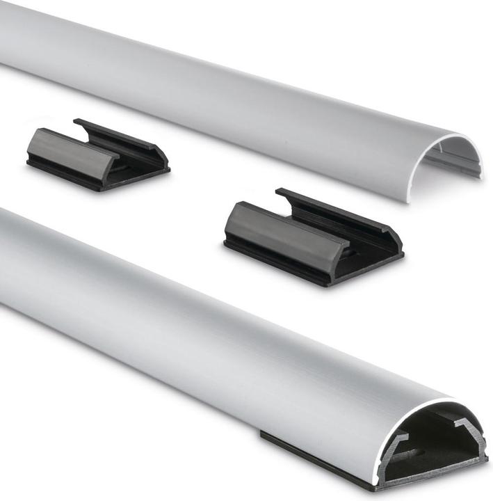 Immagine prodotto Hama Canalina in alluminio, semitonda, 110 x 3,3 x 1,8 cm, argento (Tubazione, 110 cm)