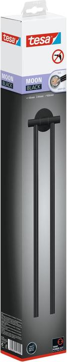 Actual product image tesa MOON BLACK two-arm towel rail incl. adhesive solution without drilling