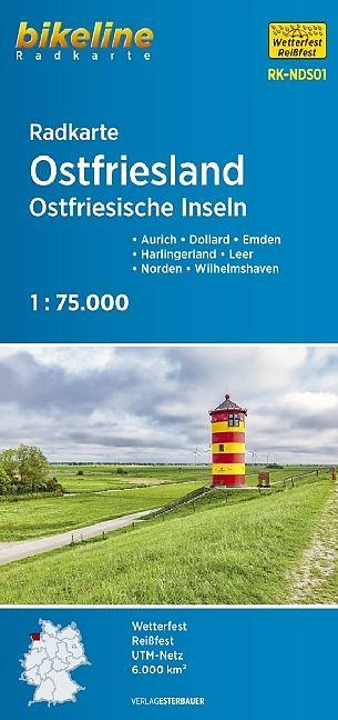 Produktbild Bikeline Radkarte Deutschland Ostfriesland Ostfriesische Inseln 1 : 75 000 75000 (Deutsch)