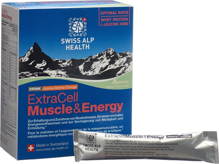 Immagine prodotto Swiss Alp Health Muscle & Energy Drink Arancia Vegetariana Plv (20 Pezzo/i, Bustina, 527 g)