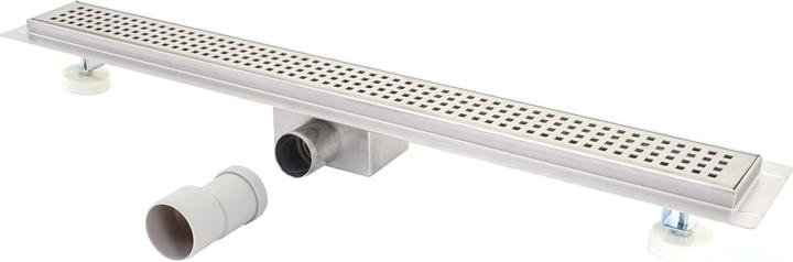 Swisshandel24 Canalina doccia 90cm scarico a pavimento scarico doccia, sifone in acciaio inox 50-120cm - 51184 (900 mm)
