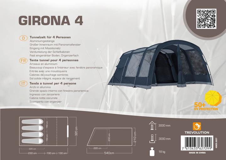 Produktbild Trevolution Girona 4 (Tunnelzelt, 18 kg, 4 Personen)