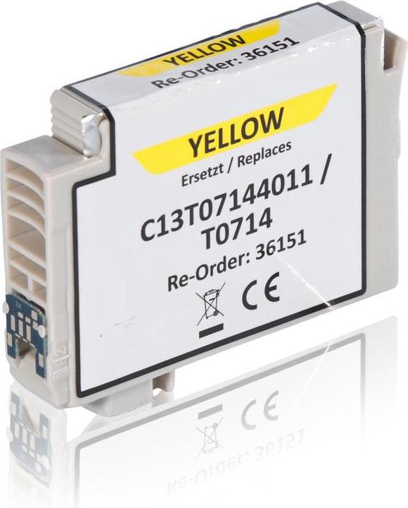 Image du produit Inkadoo Cartouches d'impression compatibles avec Epson C13T07144011 / T0714 Cartouche d'encre, jaune Jaune (Y)