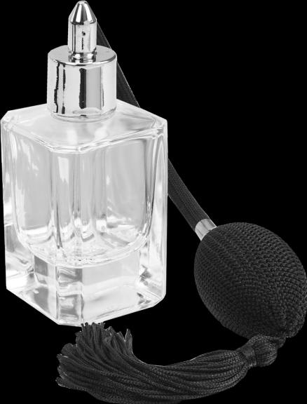 Produktbild Flakon, Quadrat, mit Ballpumpe silber/schwarz, für 50 ml (50 ml)