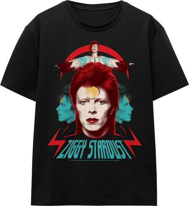 Actual product image David Bowie Unisex Adult Ziggy Heads T-Shirt (M)
