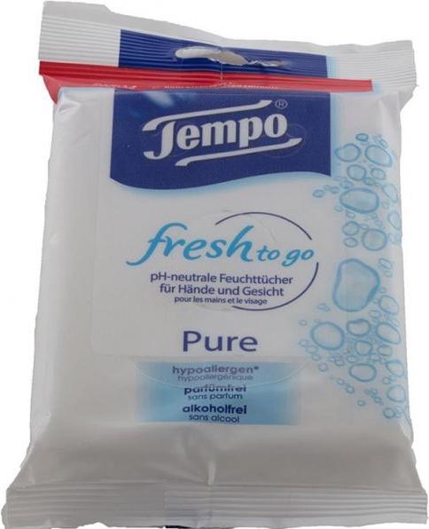 Productafbeelding Tempo Natte doekjes Fresh to go Pure (10 Stuk)