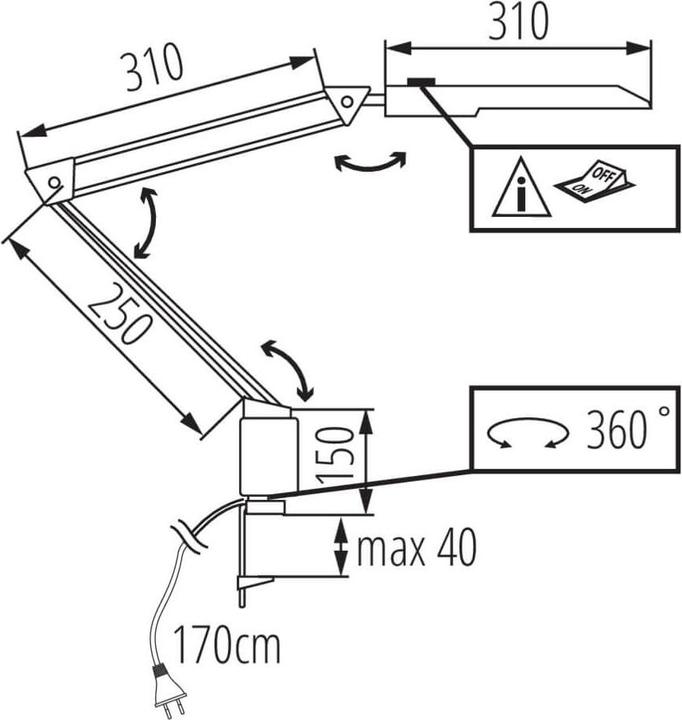 Immagine prodotto Kanlux Lampada da tavolo a LED HERON II LED bianco 27603 (430 lm)