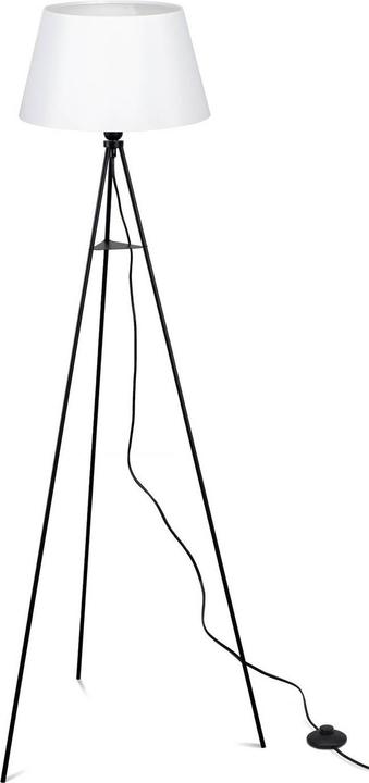Image du produit Elc Elsika Tripod lampe sur pied, abat-jour en tissu, blanc (E27)