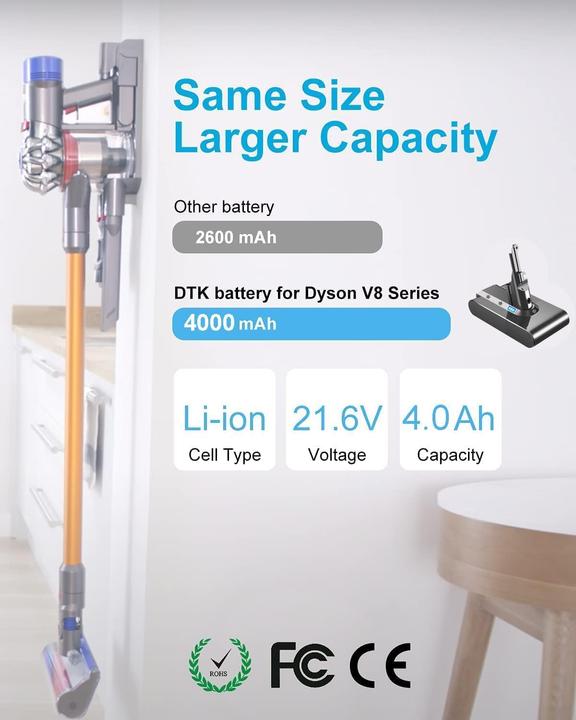 Image du produit DTK Batterie de rechange Pour l'aspirateur Dyson V8