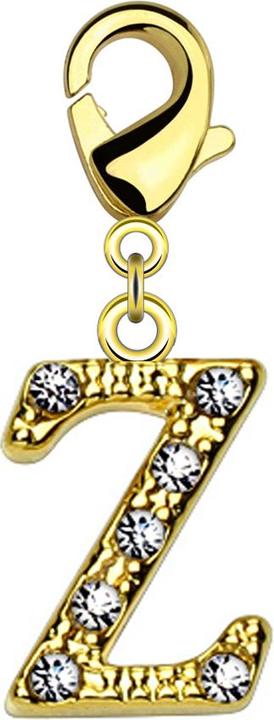 Produktbild Star Piercing Anhänger 14k vergoldet mit Kristall Buchstabe Z (Messing)