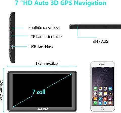 Actual product image Awesafe Bluetooth navigation (7")