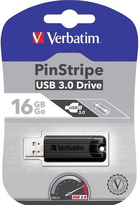 Produktbild Verbatim Store 'n' Go Pin Stripe (16 GB, USB 3.0, USB-A)